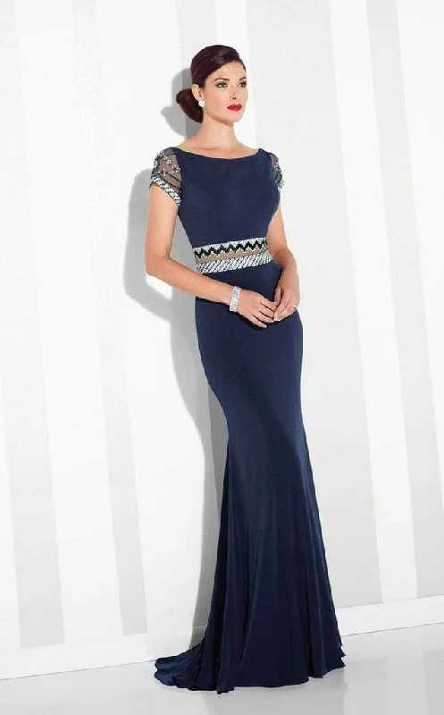 Closeout Mon Cheri - Patterned Beaded Illusion Sheath Evening Dress 117624 - 1 pc Navy In Sizes 10 Available Closeout Mon Cheri - Patterned Beaded Illusion Sheath Evening Dress 117624 - 1 pc Navy In Sizes 10 Available
