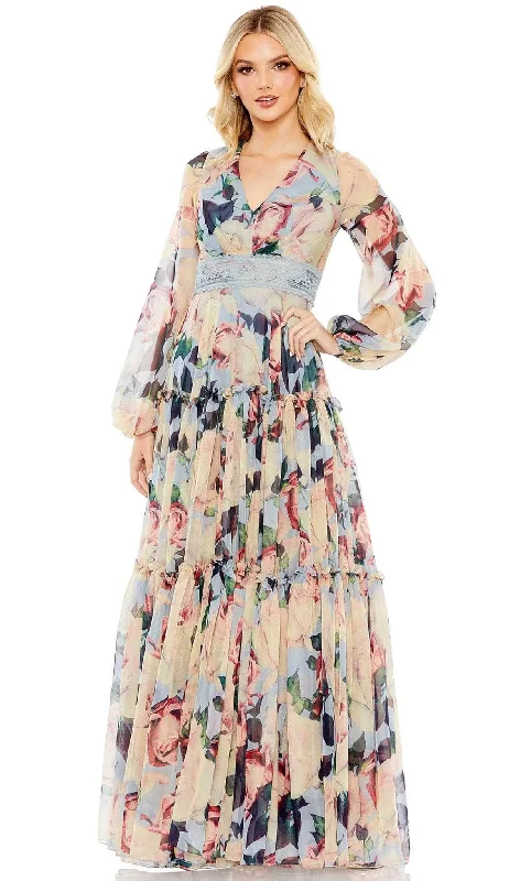 Instant Savings Mac Duggal 11401 - Long Sleeve Floral Long Dress