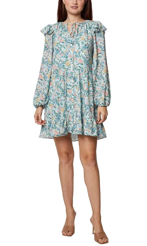 Reduced Prices BCBG Generation GV02D01 - Floral Tie Neck Casual Dress