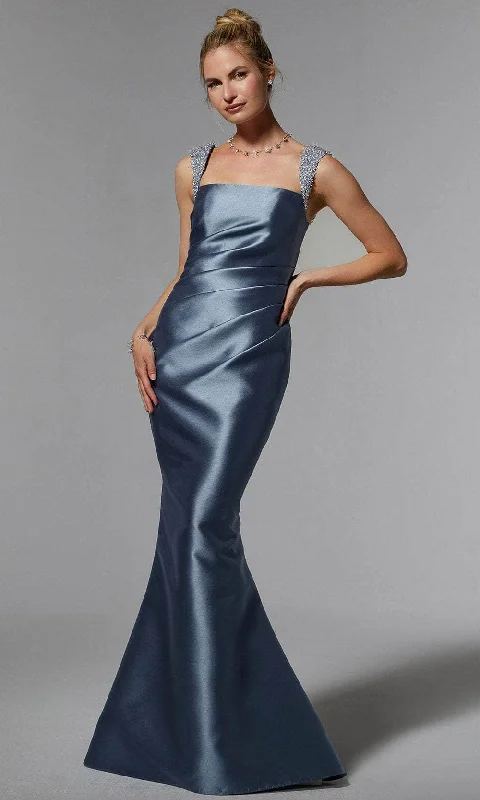 Midnight Sale MGNY By Mori Lee 72925 - Bejeweled Satin Evening Gown