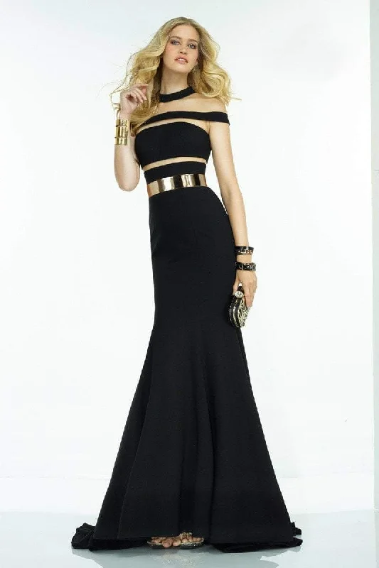 Exclusive Access Alyce Paris Illusion Jewel Neck Trumpet Gown 2526