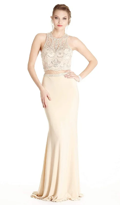 Incredible Offers Aspeed Design - Bedazzled Mock Two Piece Sheath Prom Dress