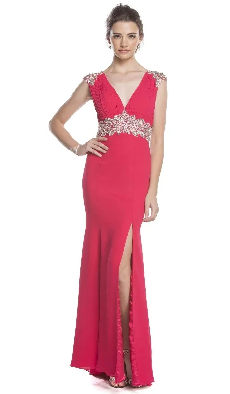 Don't Wait Aspeed Design - Crystal Embellished Fitted Evening Dress