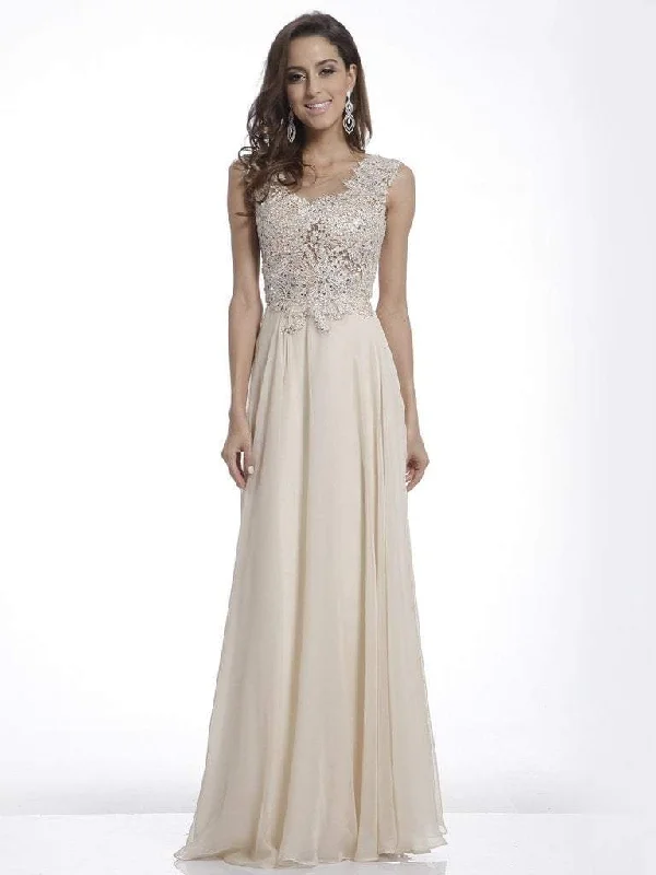 New Markdowns Cinderella Divine Cap Sleeve Beaded Lace Chiffon Gown CJ1022