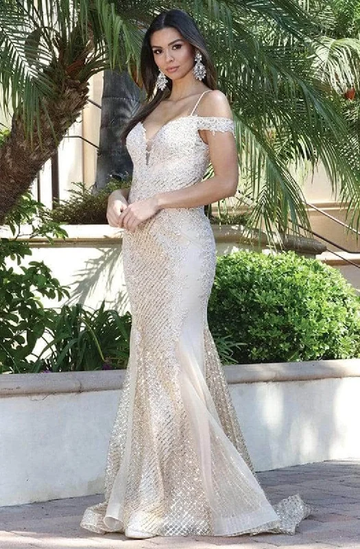Crazy Deals Dancing Queen - Lace Sequin Mermaid Prom Gown 2995 - 1 pc Champagne In Size S Available