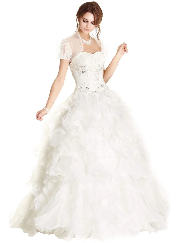 Midnight Madness Aspeed Design - Ornate Ruffled Quinceanera Ballgown With Bolero