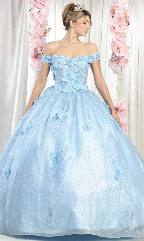 Bonus Savings May Queen LK161 - Off Shoulder Floral Prom Ballgown