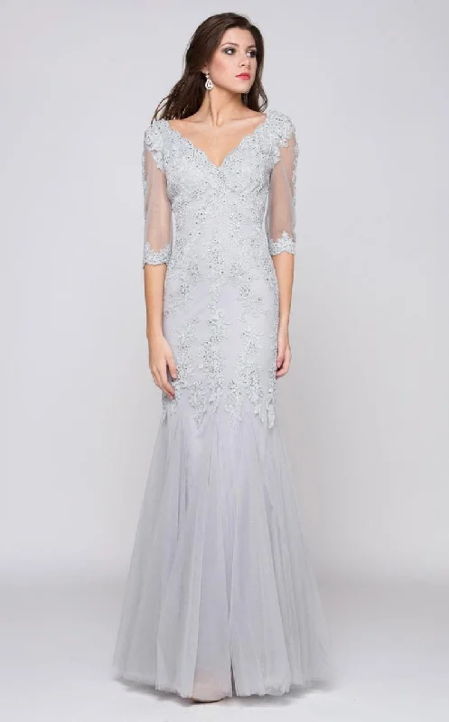 Price Break Marsoni by Colors Scalloped V-Neck Trumpet Gown M162
