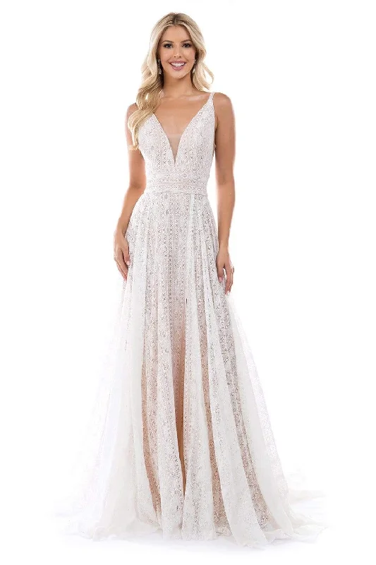 Special Price Nina Canacci - 6553 Plunging V Neck A-Line Evening Dress