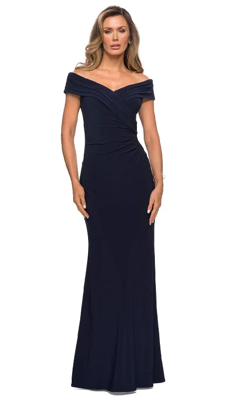 Lowest Price La Femme - Pleat-Ornate Off Shoulder Jersey Dress 27959SC