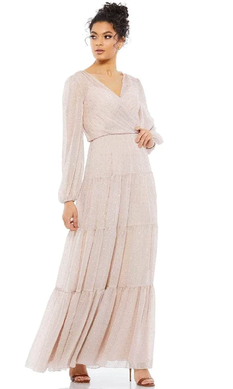 Final Sale Ieena Duggal 49514 - V-Neck Tiered A-Line Evening Gown