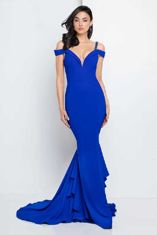 Clearance Sale Terani Couture Beaded Straps Off-Shoulder Evening Gown 1723E4264