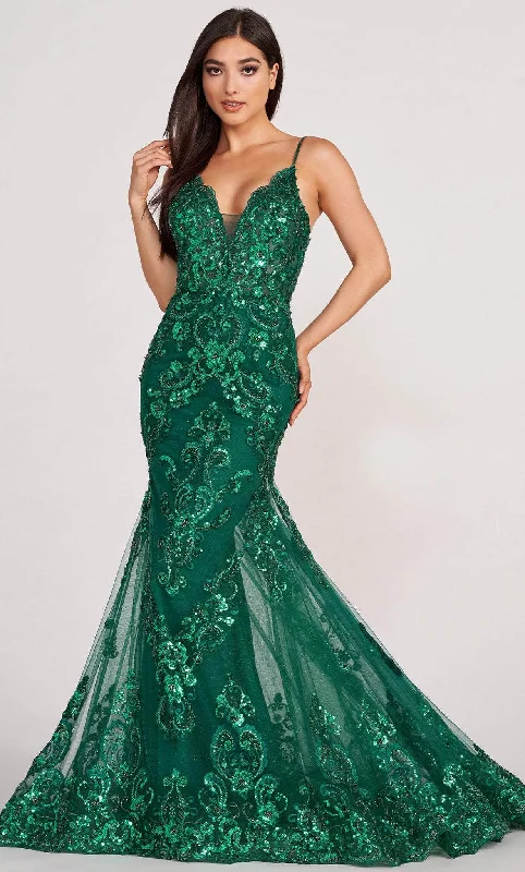 Holiday Sale Ellie Wilde EW34059 - Embellished V-Neck Evening Gown
