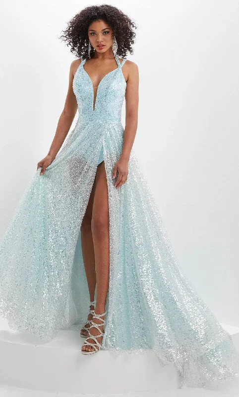 Limited Stock Panoply 14123 - Sequin Romper Overskirt Evening Gown