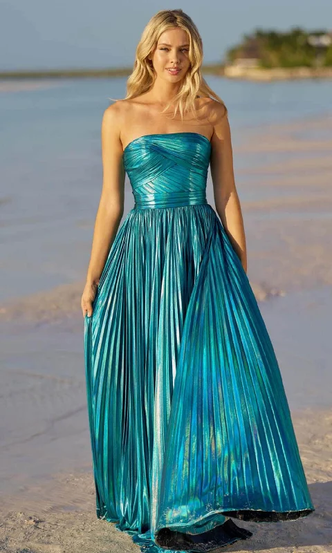 Limited Edition Sherri Hill 55768 - Strapless Metallic Evening Gown