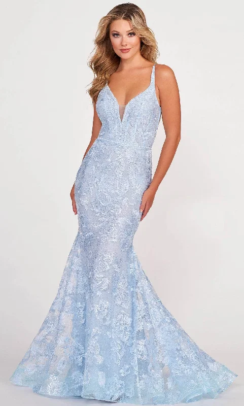 Huge Savings Ellie Wilde EW34092 - Laced V-Neck Evening Dress
