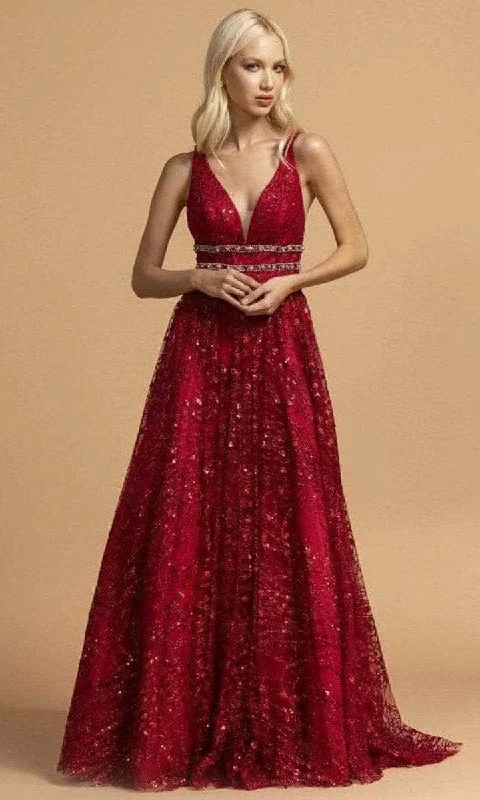 The Best Prices Aspeed Design - L2149 Sleeveless Plunging V-neck Long Gown