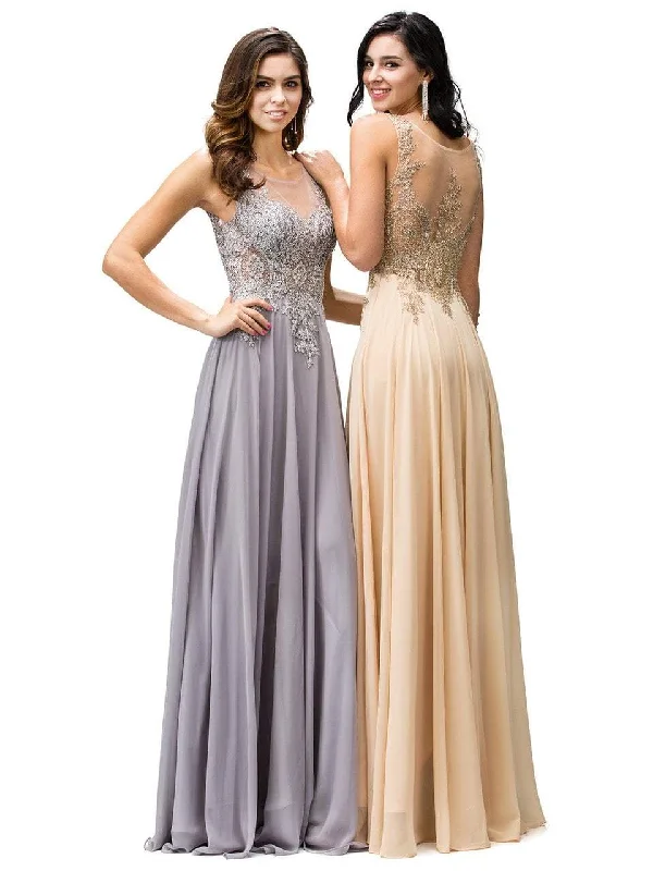 Price Rollback Dancing Queen 9191 Lace Appliqued Chiffon Prom Dress