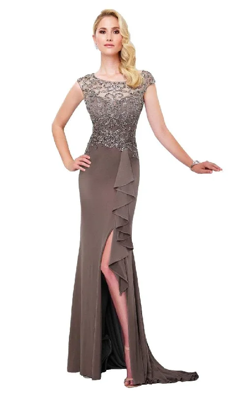 Markdowns Mon Cheri Cap Sleeve Illusion Gown 117911