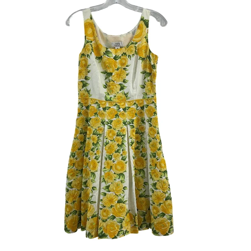 Great Bargains NWT Ann Taylor LOFT Women Petite Dress Sz 4 Yellow White Sunflower Themed Cotton