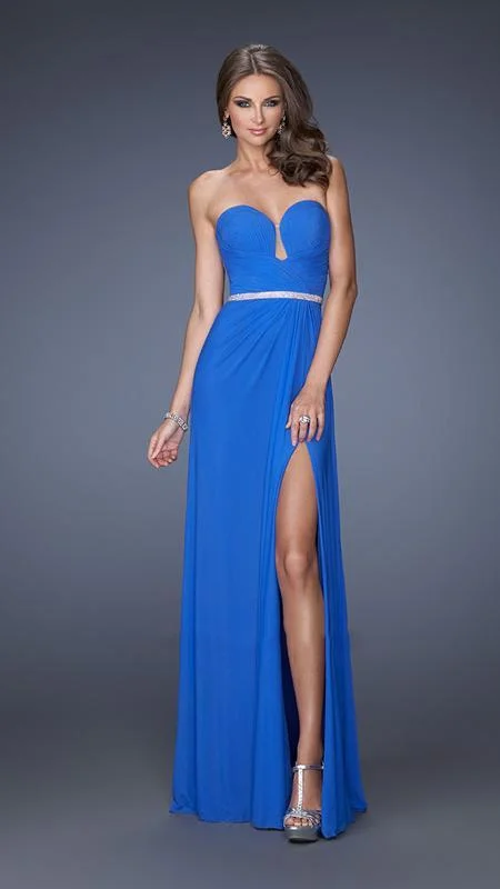 Take Advantage La Femme 19671 Strapless Fitted Sheath Gown with Slit