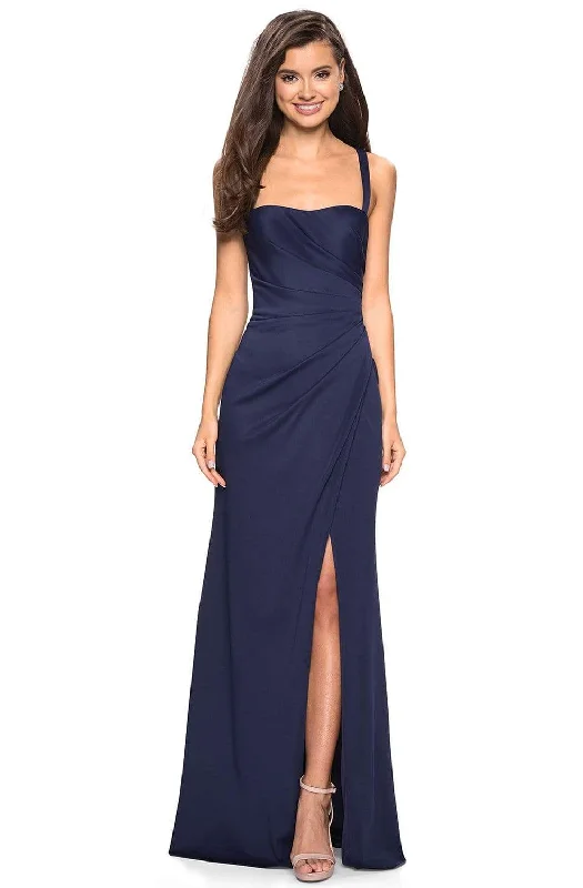 Special Buy La Femme - 27470 Sleeveless Draped Sheath High Slit Gown