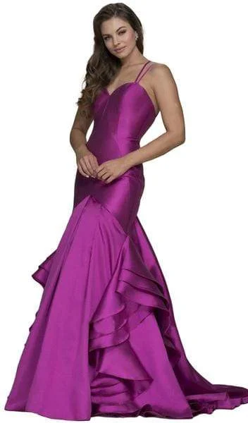 Don't Wait Nox Anabel - Sweetheart Bodice Ruffled Mikado Trumpet Evening Gown C034 - 1 pc Magenta In Size 3XL Available Don't Wait Nox Anabel - Sweetheart Bodice Ruffled Mikado Trumpet Evening Gown C034 - 1 pc Magenta In Size 3XL Available