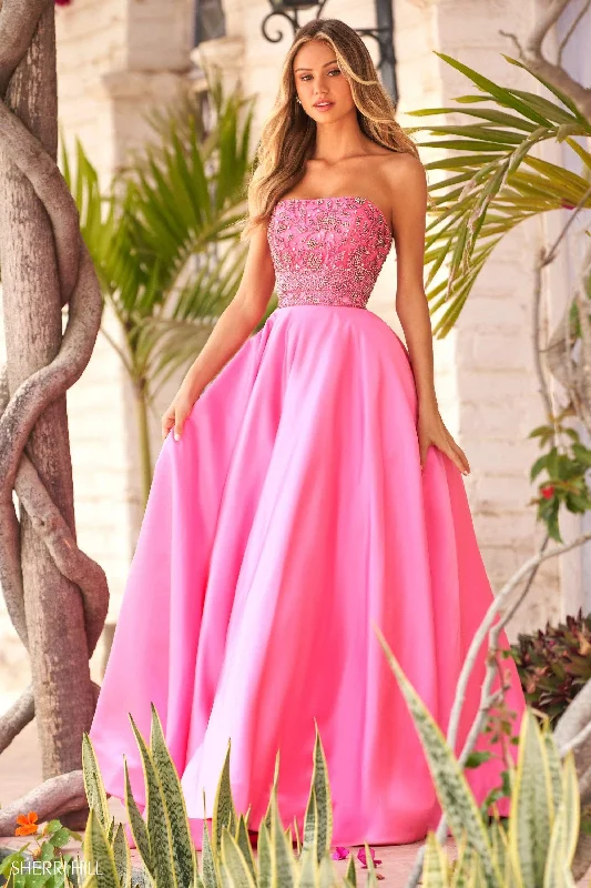 Savings Bonanza Sherri Hill - 54269 Strapless Beaded A-Line Gown