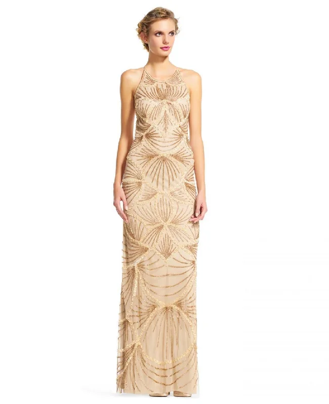 Deal of the Day Adrianna Papell AP1E200177 Halter Embellished Long Dress