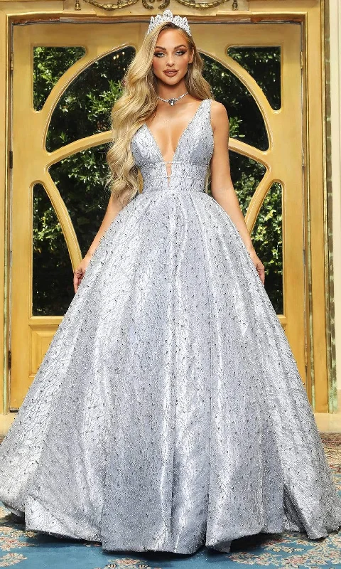 Clearance Items Portia and Scarlett - Cinderella Plunging Glitter Ballgown