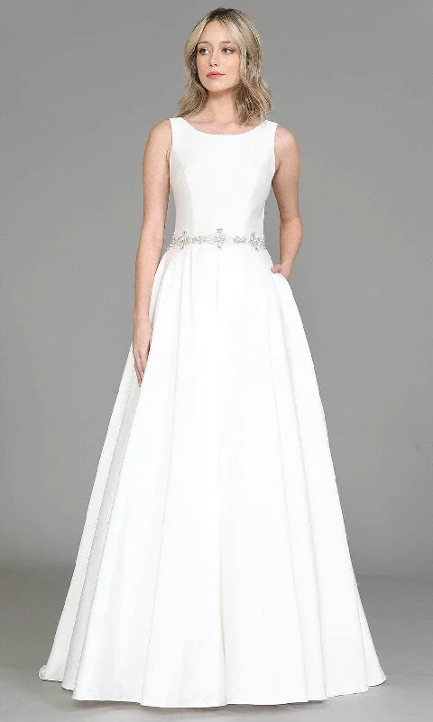 Price Rollback Poly USA 8518 - Scoop Neck A-Line Bridal Gown