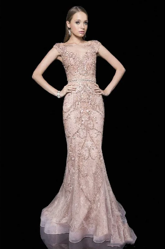 Early Access Terani Couture 151GL0425A Beads and Jewel Detailed Mermaid Gown