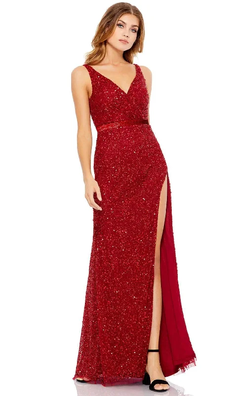 Fantastic Deals Mac Duggal 9110 - Fully Sequined V-neck Evening Dress