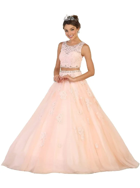 Super Deal May Queen - Two Piece Embellished Evening Gown