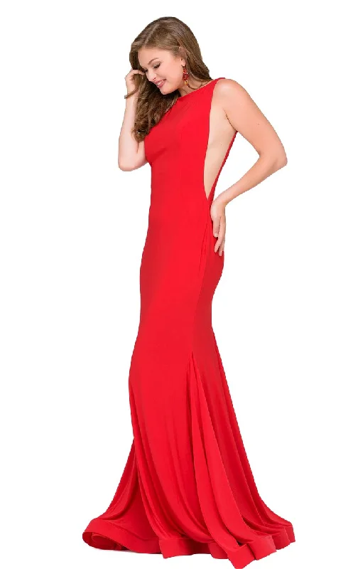 Amazing Deals Jovani - Sleeveless Long Dress with Open V Back 47100