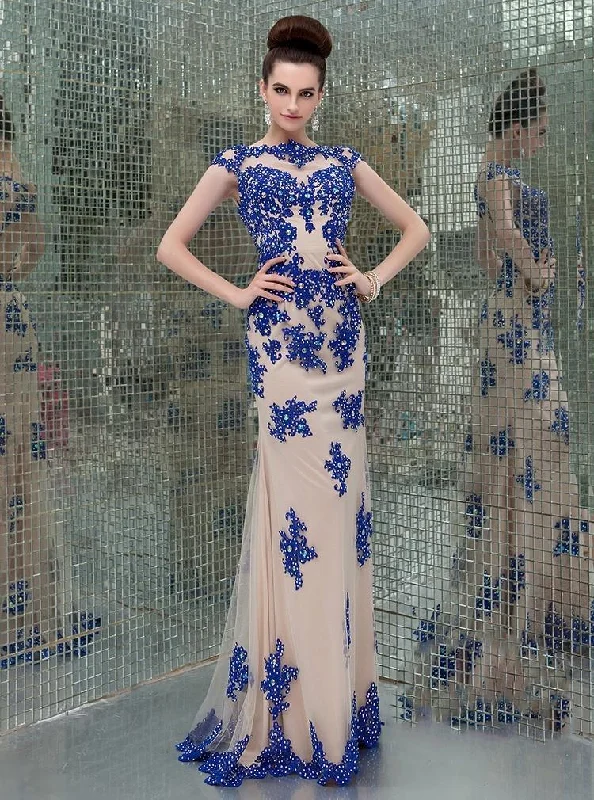 New Arrival Angela & Alison Cap Sleeve Lace Sheath Long Gown 41082 - 1 pc Royal Blue In Size 8 Available New Arrival Angela & Alison Cap Sleeve Lace Sheath Long Gown 41082 - 1 pc Royal Blue In Size 8 Available