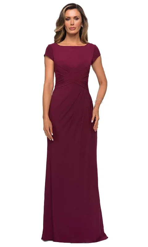 TIME-Limited Offer La Femme - Cap Sleeve Bateau Jersey Sheath Dress 28026SC