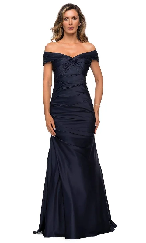Extra Discounts La Femme - Pleated Bodice Trumpet Evening Dress 28047SC