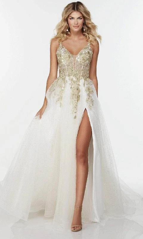 Hurry In Alyce Paris 61227 - Sleeveless Plunging V-neck Evening Dress