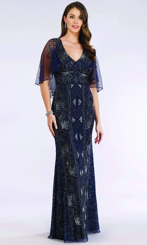 Low Prices Lara Dresses - 29393 Embellished V-neck Long Sheath Dress