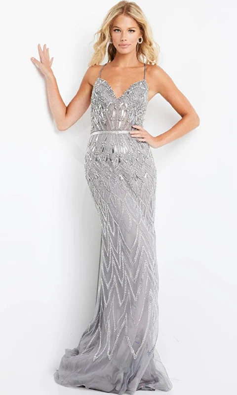 Flash Sale Jovani 09392 - Highly Embellished Sheath Evening Gown