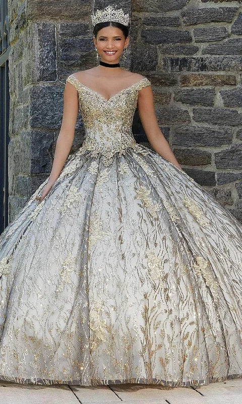 Don't Wait Mori Lee 89347 - Glittered V-Neck Quinceañera Dress
