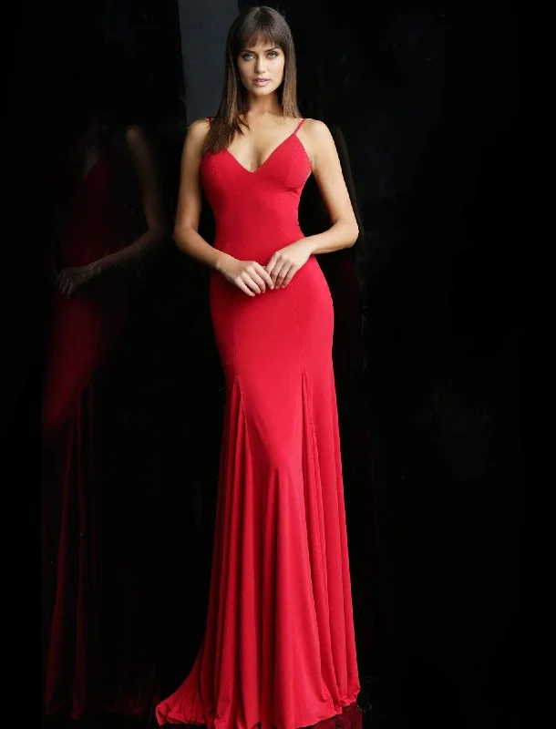 Mega Deal Jovani - Sleeveless Backless Jersey Trumpet Dress 63564SC