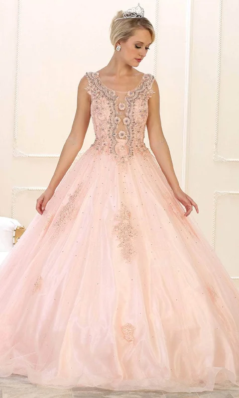 Super Bargain May Queen LK98 - Sheer Inset Embroidered Ballgown