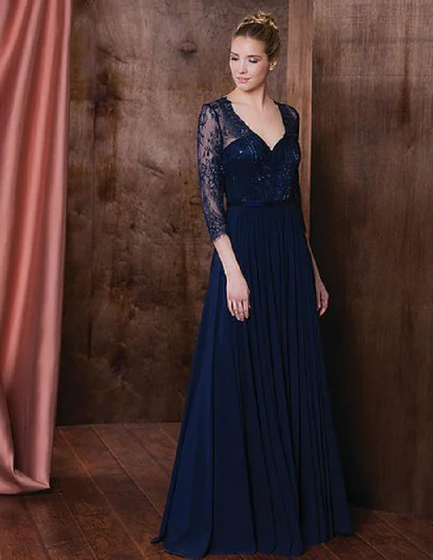 Deal Mania Marsoni by Colors Illusion V-Neck A-Line Evening Dress M194 - 1 pc Navy In Size 18 Available Deal Mania Marsoni by Colors Illusion V-Neck A-Line Evening Dress M194 - 1 pc Navy In Size 18 Available