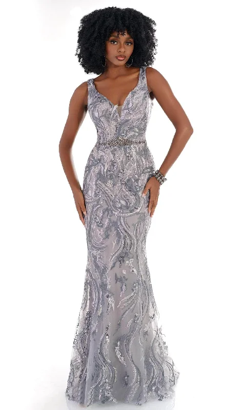 Price Drop Cecilia Couture 2518 - V-Neck Embroidered Evening Dress