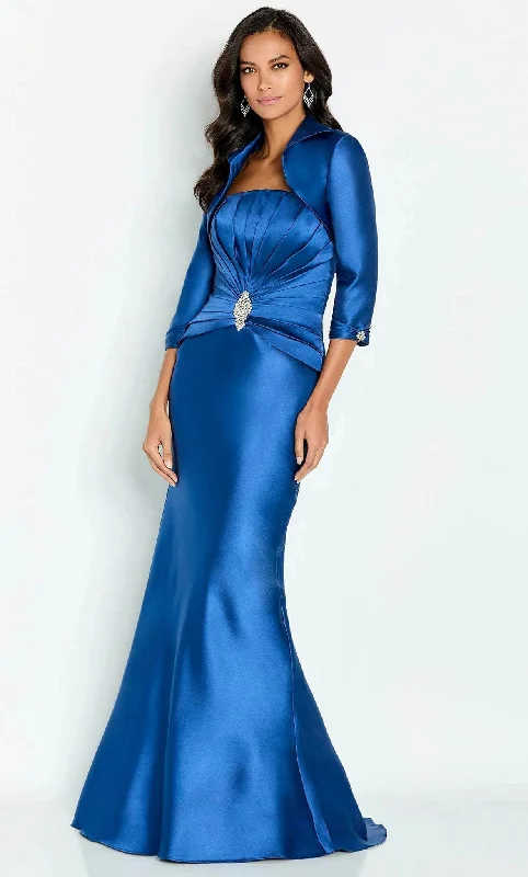 Weekend Deal Cameron Blake CB134 - Pleated Bodice Mermaid Evening Gown