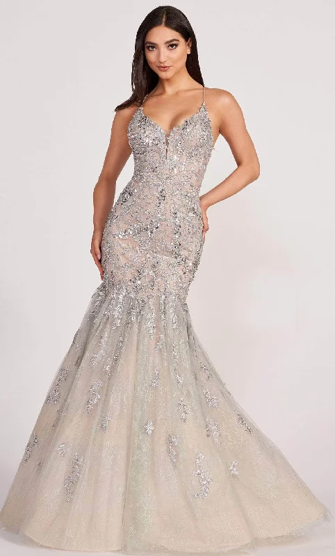 Clearance Sale Ellie Wilde EW34064 - Beaded Lace Mermaid Prom Dress