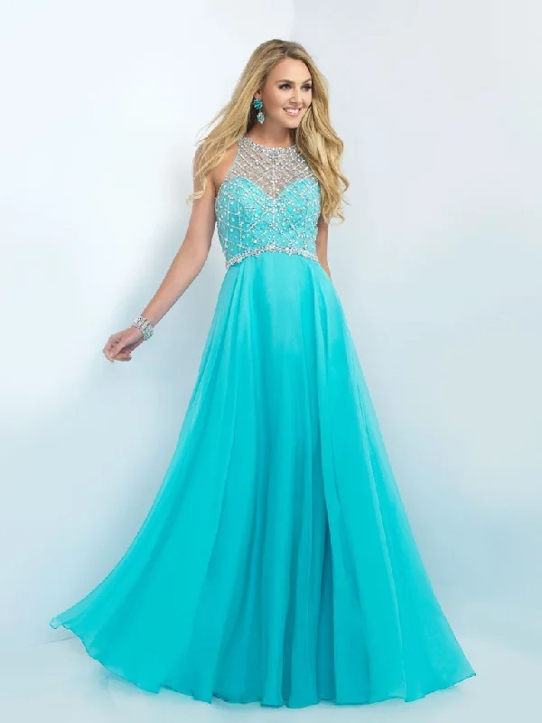 Hurry In Blush by Alexia Designs Crystal Illusion Long Gown in Seamist 11071
