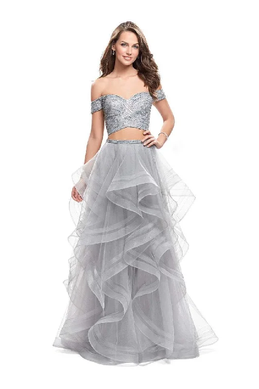 New Arrival La Femme - 26169 Beaded Two Piece Tulle Ruffled A-line Dress